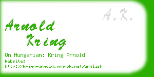 arnold kring business card